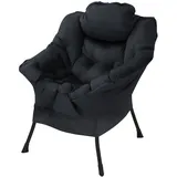ML-Design Relaxsessel Baumwolle 97 x 95 x 82 cm Schwarz ergonomisch gepolstert