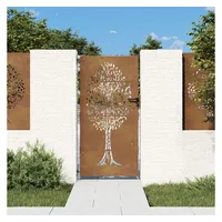 vidaXL Gartentor 85x200 cm Cortenstahl Baum-Design