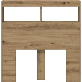 vidaXL LED-Kopfteil mit Ablagen Artisan-Eiche 100x17x102 cm, vidaXL