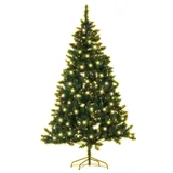 Infactory Künstlicher Weihnachtsbaum, grün, 180 cm, 750 PVC-Spitzen, 500 LEDs