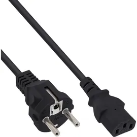 InLine Netzkabel, Schutzkontakt gerade auf Kaltgerätestecker C13, 1m, schwarz
