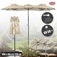Lex Doppelschirm 300 x 150 cm Beige