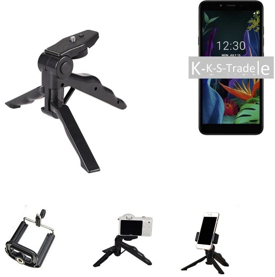 K-S-Trade für OnePlus 7 Pro Smartphone-Halterung, (Stativ Tisch-Ständer Dreibein Handy-Stativ Ständer Mini-Stativ) schwarz