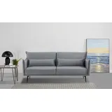 INOSIGN Schlafsofa INOSIGN "TULARE, 204 cm, klappbarer 3-Sitzer mit verstellbarer Rückenlehne", grau, B:204cm H:89cm T:87cm, 100% Polyester, Sofas, Schlafsofa, Schlaffunktion, Velvet-Samtvelours u. Webstoff