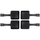 Piebert 4x Raclette Pfännchen 23178 10x10cm, Griff Extra Lang, Universell für Raclettes (Maße siehe Text)