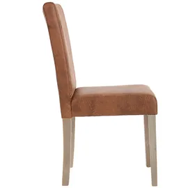 Mendler 2er-Set Esszimmerstuhl Littau, Stuhl Küchenstuhl Textil, Wildlederimitat, Beine Struktur - Eiche