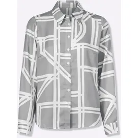 Heine Druck-Bluse Langarm Grau 36
