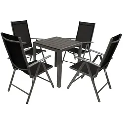 Camping Sitzgruppe Salerno - Lieferumfang: 4 x Klappsessel + 1 x Tisch (ca. 125 x 70 x 75 cm)