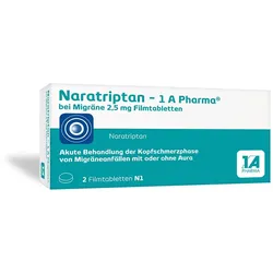 Naratriptan-1 A Pharma bei Migräne 2,5 mg 2 St