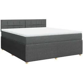 vidaXL Boxspringbett 180 x 200 cm Dunkelgrau