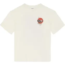 EA7 für Jungen. 7B000107_AF13244 Kurzarm-T-Shirt weiß (4Años= 106cm), Lässig, Baumwolle, Kinderbekleidung