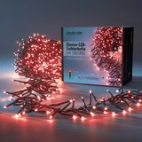leds.de LED-Clusterlichterkette für Außen und Innen, IP44, 7,5,m, 750 LEDs, rot