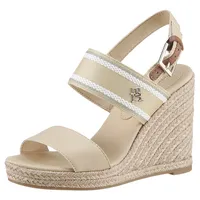 Tommy Hilfiger Webbing High Wedge Sandal Fw0fw08045 Keil-Espadrilles, beige (Harvest Wheat), 40 EU - 40 EU