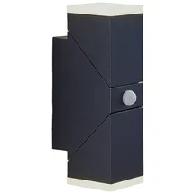 LINDBY Außenwandleuchte Aluminium 22,0 cm mit Bewegungsmelder schwarz