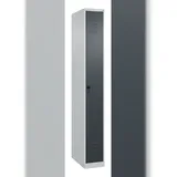 C+P Spind Classic PLUS, 1 Abteil, HxBxT 185x25x50cm, Sicherheitsdrehriegel, Hellgrau/Anthrazit von PROREGAL