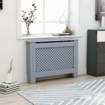 vidaXL Heizkörperverkleidung Anthrazit 112x19x81,5 cm MDF - Grau