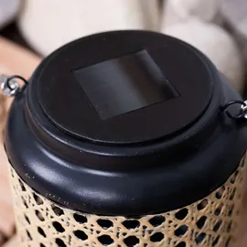 GLOBO LED Bambusoptik Solarlaterne schwarz/braun