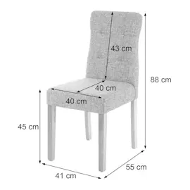 Mendler 2er-Set Esszimmerstuhl HWC-E58, Stuhl Essstühle ~ Kunstleder creme, helle Beine