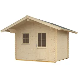 Gartenhaus SKANHOLZ "Arosa 1", beige (natur), Fußboden im Gartenhaus, Holz, Gartenhäuser