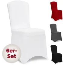 DETEX Stuhlhussen 6er Set Weiß 30°C Waschbar