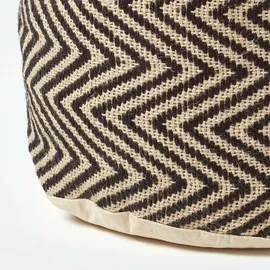 Homescapes Sitzpouf Jute 45 x 40 x 45 cm Schwarz/Natur