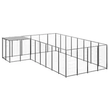 vidaXL Hundezwinger Schwarz 10,89 m2 Stahl