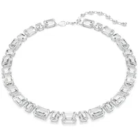 Swarovski Millenia Tennis Halskette, Oktagon-Schliff, Weiß, Rhodiniert