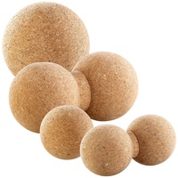 Newgen Medicals Massagedoppelball: 4er-Set Massage-Bälle/Duobälle und Faszien-Trainer, Kork