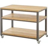 Diamond Garden Beistellwagen PIAZZA, Edelstahl Dunkelgrau / Recycled Teak