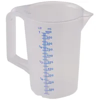 Paderno Schneider Messbecher mit Blauer Skala und ml-Einteilung, Inhalt: 1,00 Liter
