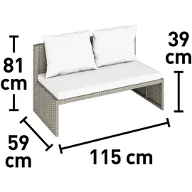 Lounge-Set Sitzgruppe Terrassenmöbel-Set Bostonia 4-tlg. Polyrattan Hellbraun