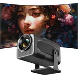Mini Beamer,4K 1080P Smart Beamer,Projektor Tragbarer mit WiFi 6 und Bluetooth 5.4,Auto Trapezkorrektur Videoprojektor,180°Dreh Beamer Heimkino Outdoor Projector