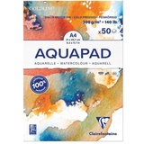 Quo Vadis Aquarellblock Goldline Aquapad A4 geleimt, 50 Blatt weiß 300g, mittlere Körnung