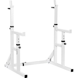 MOVIT Kraftstation Squat Rack PRO mit Dip-Station, Home-Gym, Langhantel-Ablage Hantel-Ständer Heim-Trainingsgerät Home-Gym weiß