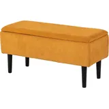HOMCOM Truhenbank mit 47L Stauraum, Truhenbank aus Polyester für Schlafzimmer und Eingang, 95x38x45 cm, Orange   Aosom