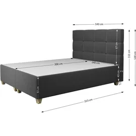 beautysofa ITALIA 140 x 213 cm Grau