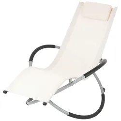 ECD Germany Schaukelliege Sonnenliege Schwingliege Gartenliege Relaxliege faltbar Creme