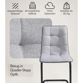 Home4You 2er Set, Hellgrau - Schwarz matt - - - 2er Set