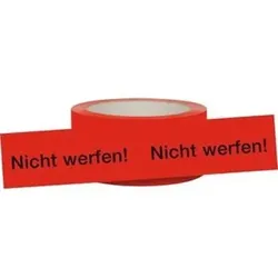 Klebeband "Nicht werfen", 50mm x 66m, rot