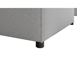 beautysofa Ecksofa PEDRO U XL, breite Ottomane, Farbe: Hellgrau (Raven06) - Hellgrau