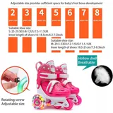 Kinder-Quad-Roller,Skate-Rollschuhe,3-Punkt-Balance-Rollschuhe,Doppel-Bremsen-Rollschuhe,Leuchtende Räder-Rollschuhe