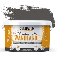 SEEBAUER diy® Wandfarbe Schwarz für Innen (No. 102 Black Pearl 5,0 Liter) Edelmatte Schwarztöne hohe Deckkraft