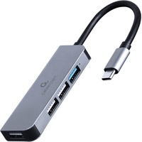 Gembird UHB-CM-U3P1U2P3-01 USB C), Dockingstation + USB Hub, Silber