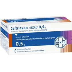 CEFTRIAXON HEXAL 0,5 g Pulver z.Herst.e.Inj.-Lsg. 10 St