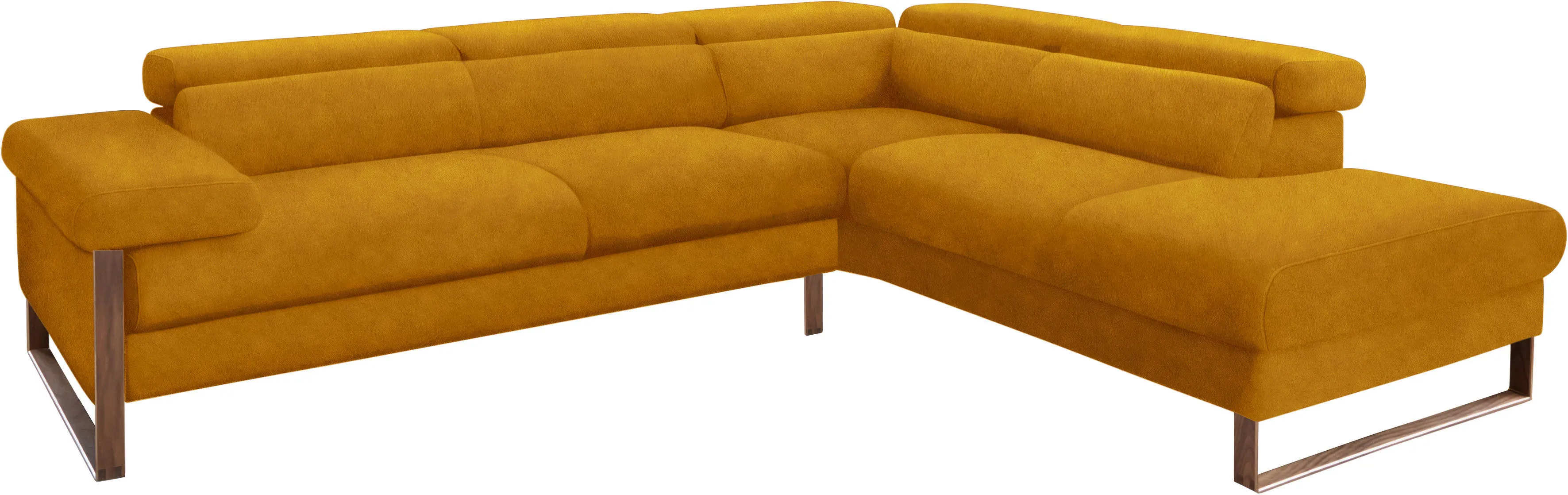 W.SCHILLIG Ecksofa »finn«, German Design Award 2016, Fußgestell Nussbaum natur, Breite 281 cm W.SCHILLIG brandy S37