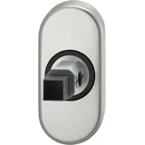 N/H Adapter-Rosette oval Rahmentür, 9 mm, Hochhaltefeder, EN179, Aluminium silber