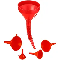 Relaxdays Trichter Set 5-teilig mit Schlauch und Sieb rot