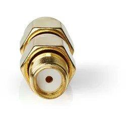 Nedis SMA Adapter - SMA-Stecker Reverse Polarity - SMA-Buchse - Vergoldet - 50 Ohm - Gerade - Kupfer - Gold - 2 Stück - Box