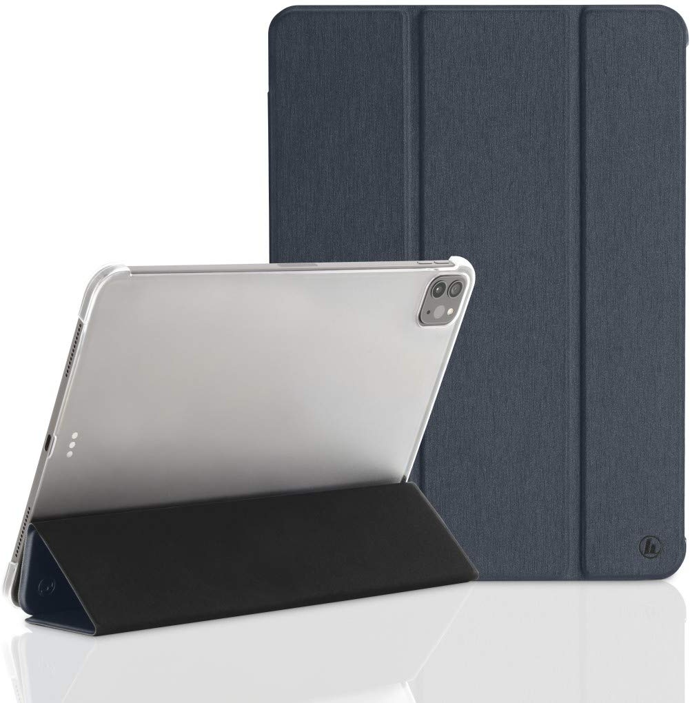 Hama Hülle für iPad Pro 2020 11 Zoll (aufklappbares Case für Apple Tablet, Schutz-Hülle mit Standfunktion, transparente Rückseite, magnetisches Cover mit Auto Wake/Sleep Funktion) blau