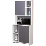 Hti-Living Küchenschrank Malin 80 x 39 x 180 cm Weiß/Grau
